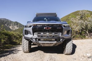 Chevrolet Colorado ZR2 Front Bumper - DV8 Offroad - Tube with Skid Plates - Micro-Texture Black with Gray Accents - `23-`26 Chevrolet Colorado ZR2 Front Bumper - DV8 Offroad - Tube with Skid Plates - Micro-Texture Black with Gray Accents - `23-`26